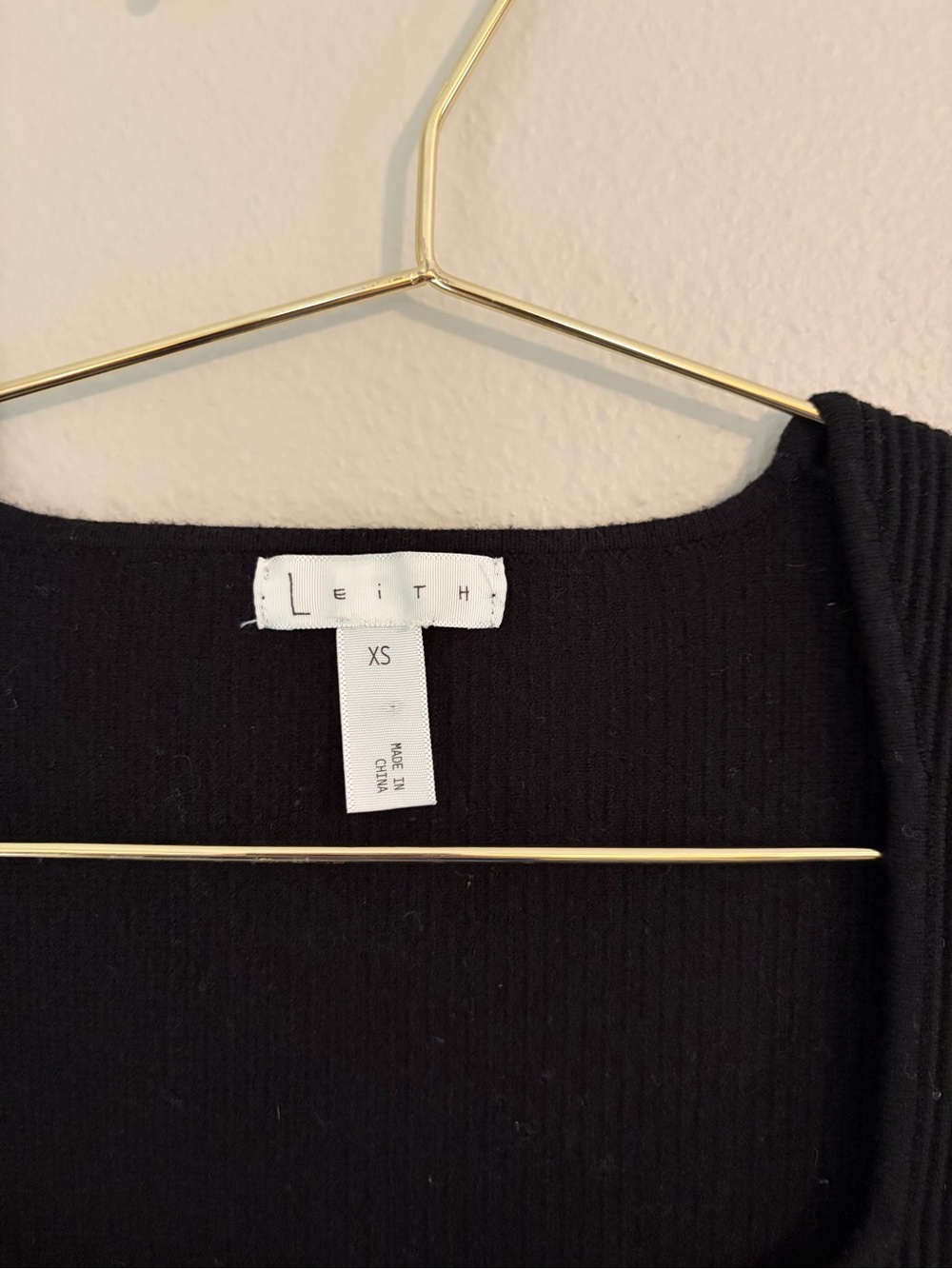 Leith Black Ribbed Square-Neck Tank - Picture 2 of 3